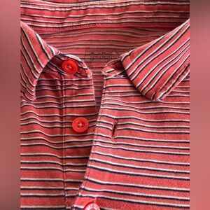 PATAGONIA Polo Shirt Mens XL Pink/Red Striped Short Sleeve Cotton